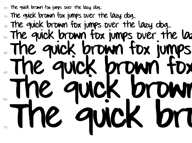 Evie's Hand font waterfall